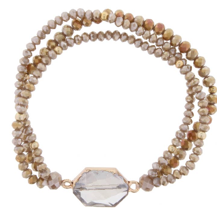 Jane Marie - Wholesale Beaded Bracelet - Jet, Jasper, Dalmation Beaded Bracelet with Brown Agate0