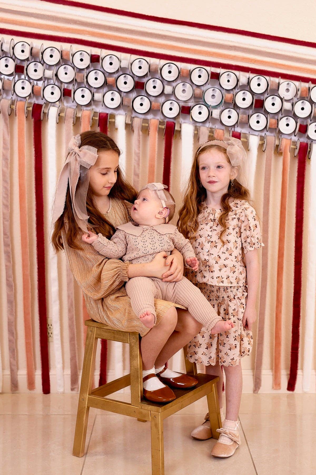 Primrose Princess Long Tail Bow Clip - Cranberry (Handmade in the USA!) for wholesale on Faire7