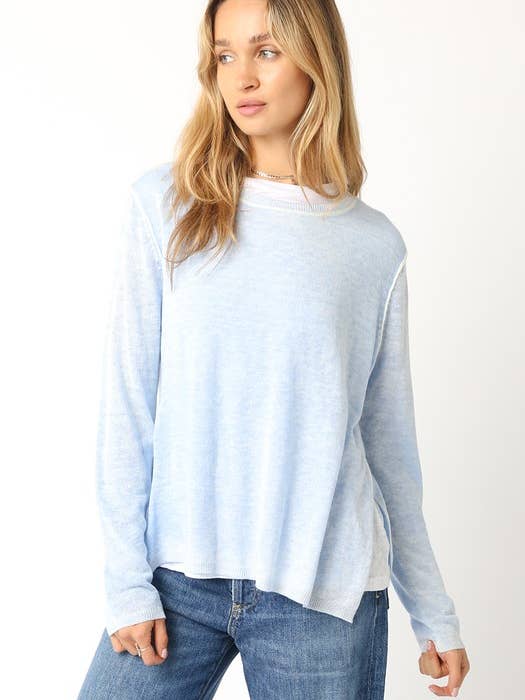 Megan Double Layer Illusion Sweater Top for wholesale by Olivaceous