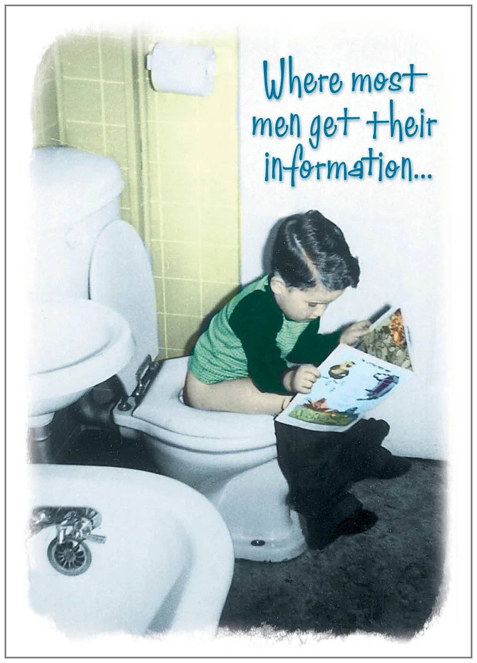 Shade Tree Greetings - Wholesale Birthday Card - AP0115 Birthday Card – “Where Most Men Get Their Information0