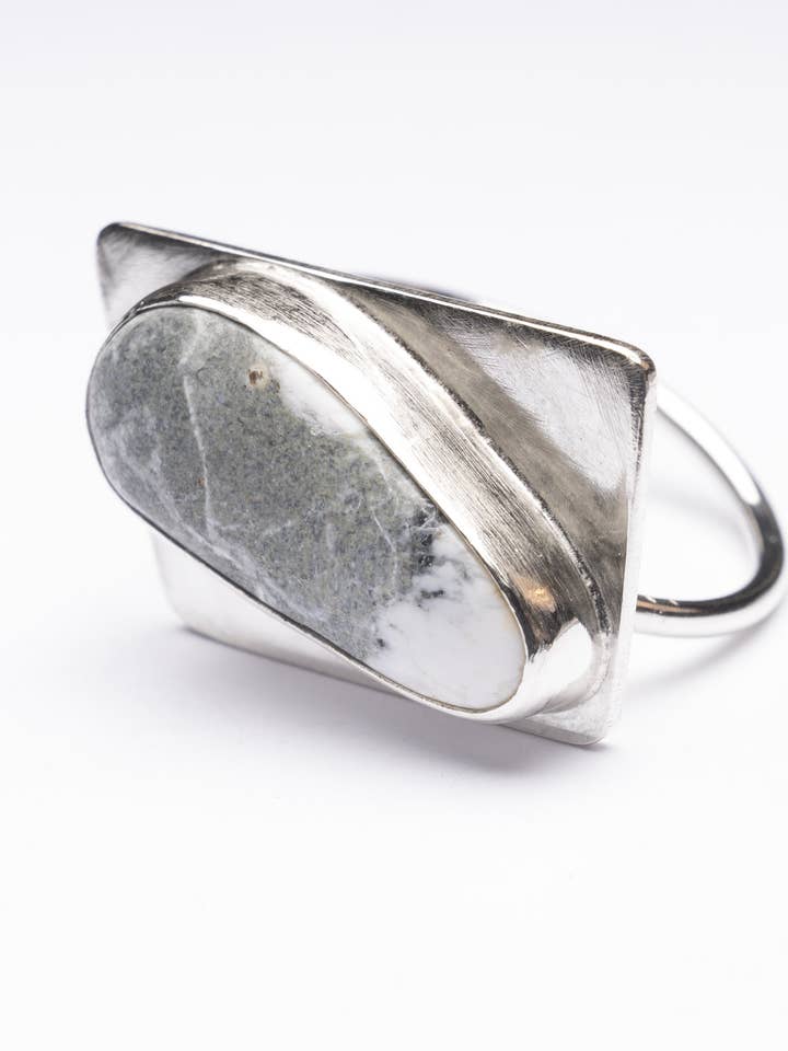 Arrows White Buffalo Custom Turquoise Rings for wholesale by Union Studio Metals