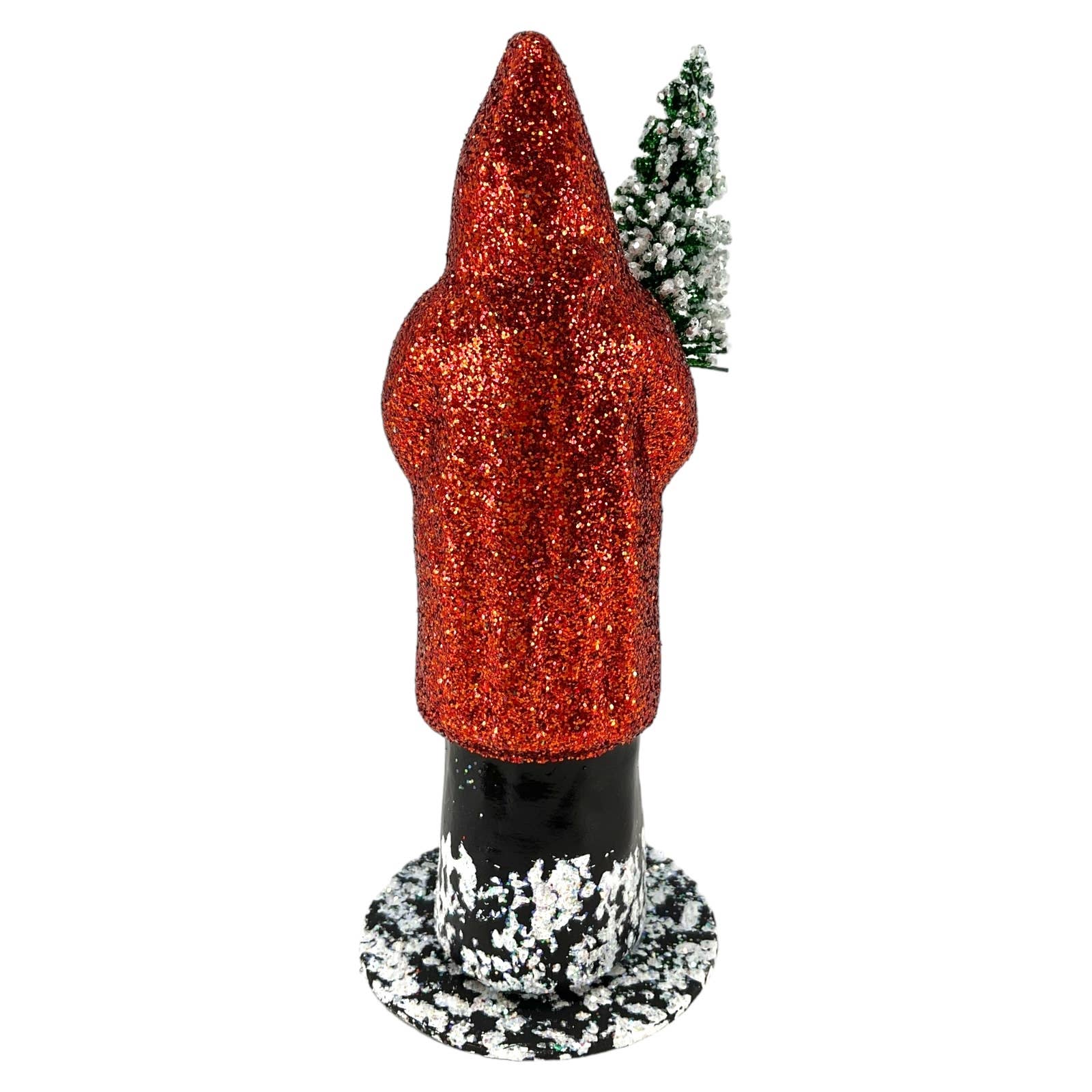 Pinnacle Peak Trading - Wholesale Christmas Decoration - Ino Schaller Copper Red Glitter Santa German Paper Mache2