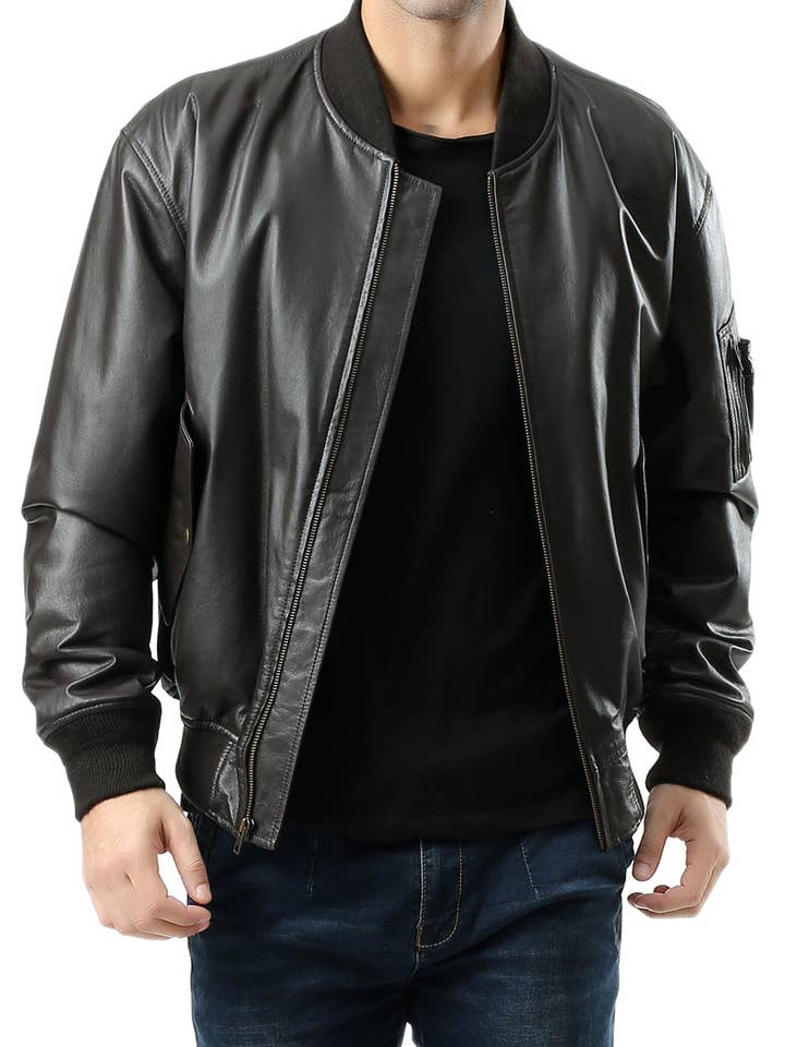 Landing Leathers, giacca bomber da volo in pelle da uomo MA-1 per la vendita all'ingrosso da parte di Landing Leathers