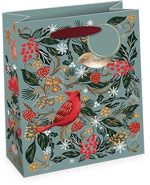 Punch Studio - Wholesale Gift Bag - Medium Vertical Gift Bag Christmas Birds