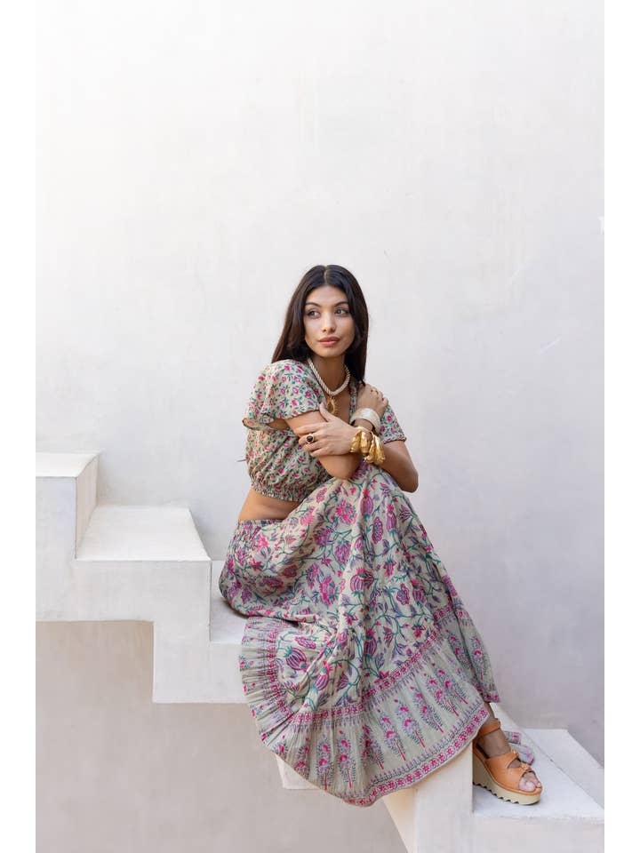 The Fox and The Mermaid – wholesale Top & skirt set – Women's – Block Printed Top and Skirt: Matching Set (Ziya )7