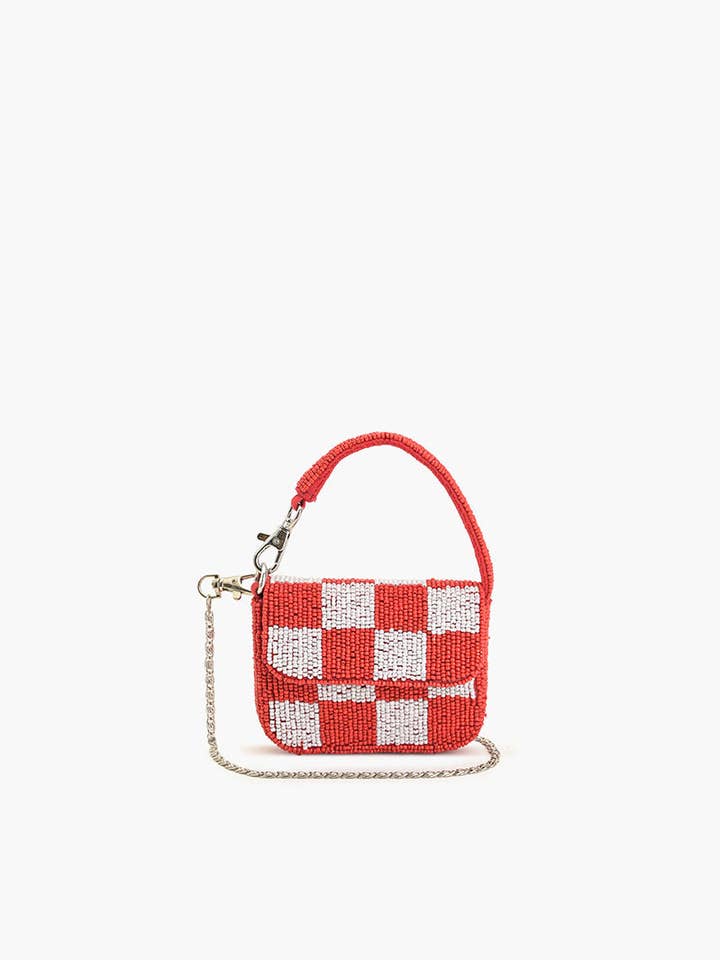 Vermillion Chequred Mini Bag for wholesale by America & Beyond