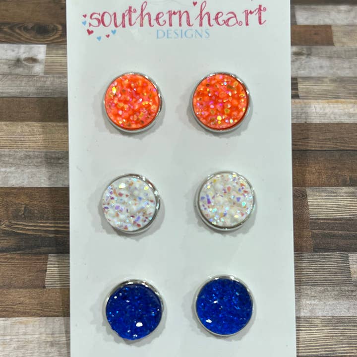 3 pk Earrings - Gator Girl for wholesale by Southern Heart Designs