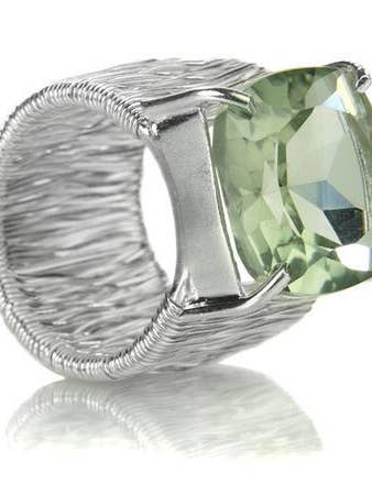 Italian Step Ladder with Stone Ring Green Amethyst for wholesale by Sikara & Co.