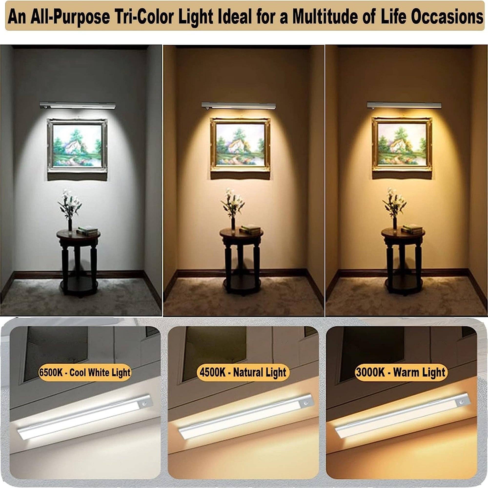 Vigor Path – wholesale Glödlampa/Puck – Trådlampa med rörelsesensor och LED - 3 färglägen: varm, neutral, kall - 20 cm (vit)5