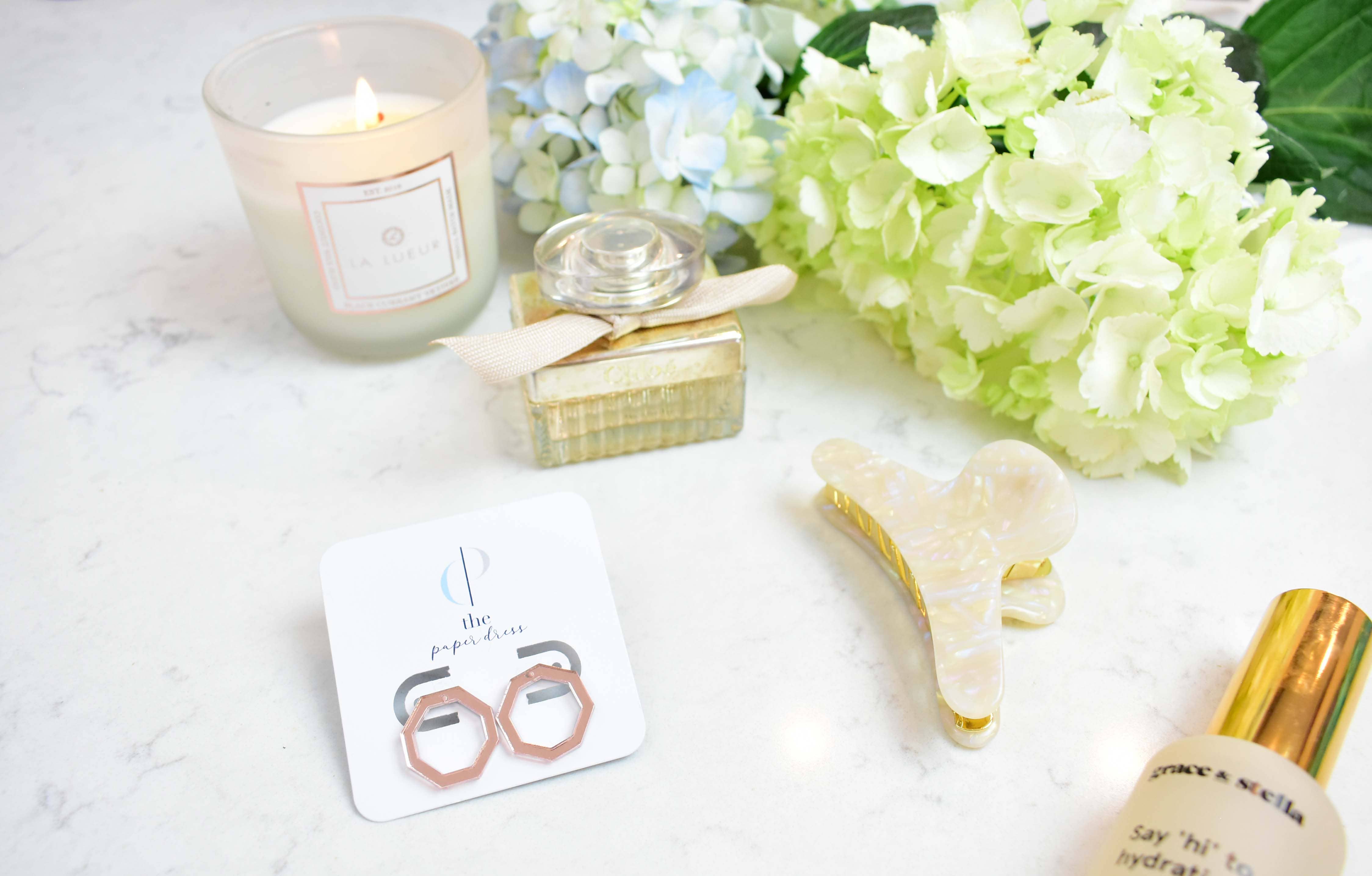 The Paper Dress – wholesale Hoop-örhängen – Rose Gold Spegel Oktagoner3