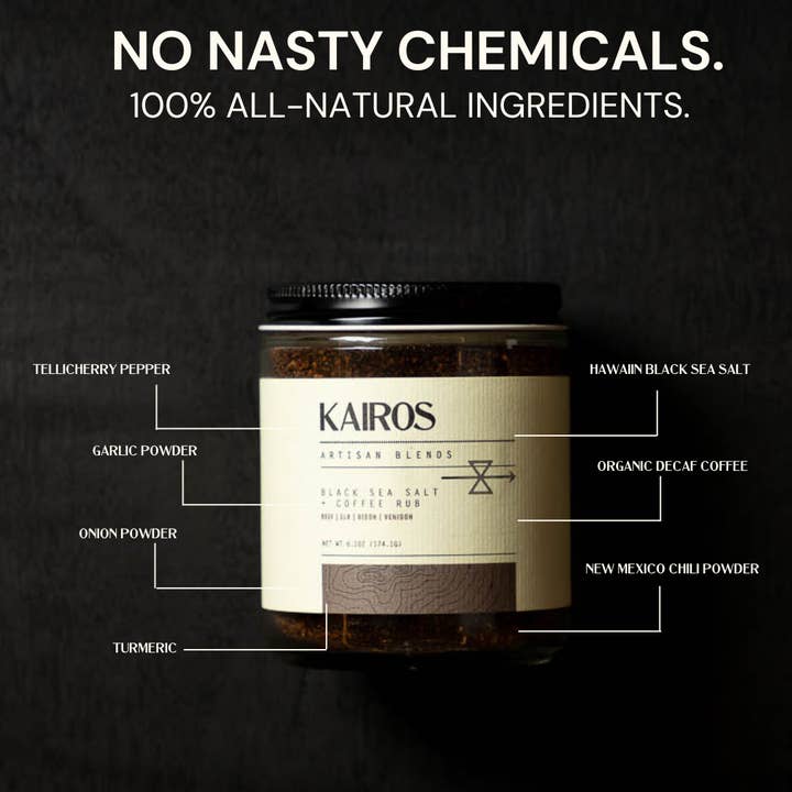 Kairos Artisan Blends - Wholesale Dried Spice Mix - Black Sea Salt & Coffee Rub2