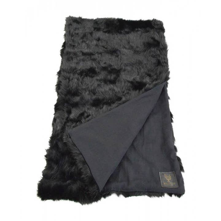 Small Shearling Bed Runner Black Shearling for wholesale by Wildash London