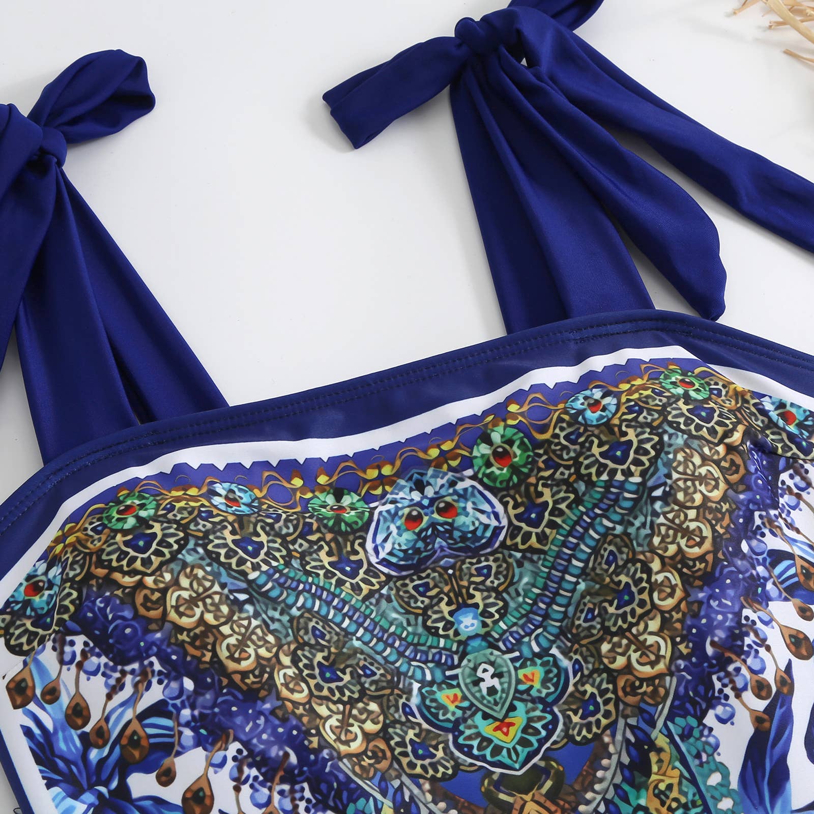 Sweetkama - Wholesale Two Piece Swimsuit - Women's - NEW Tie Shoulder One Piece Swimsuit with Sarong Wrap Up12