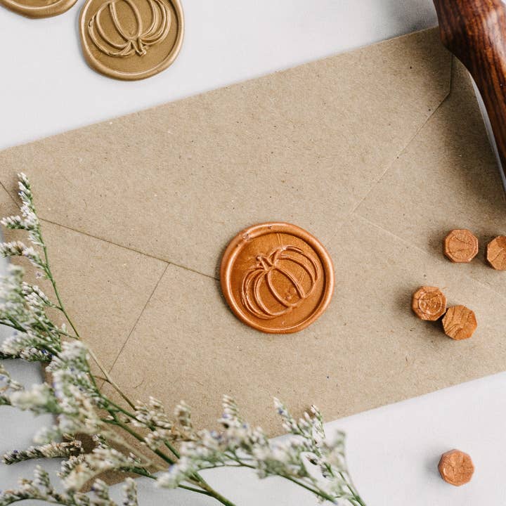 Modern Legacy Paper Company – Carimbo de borracha/decorativo por atacado – Kit de selo de cera de abóbora1