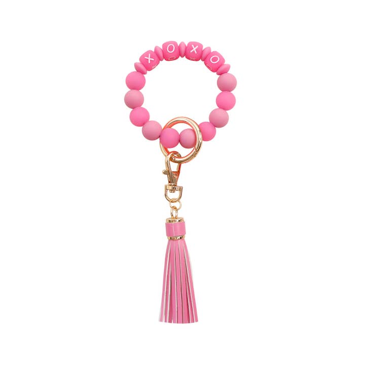 MUWATI - Wholesale Keychain Bracelet - Fluorescent Silicone Bead Bracelet Keychain