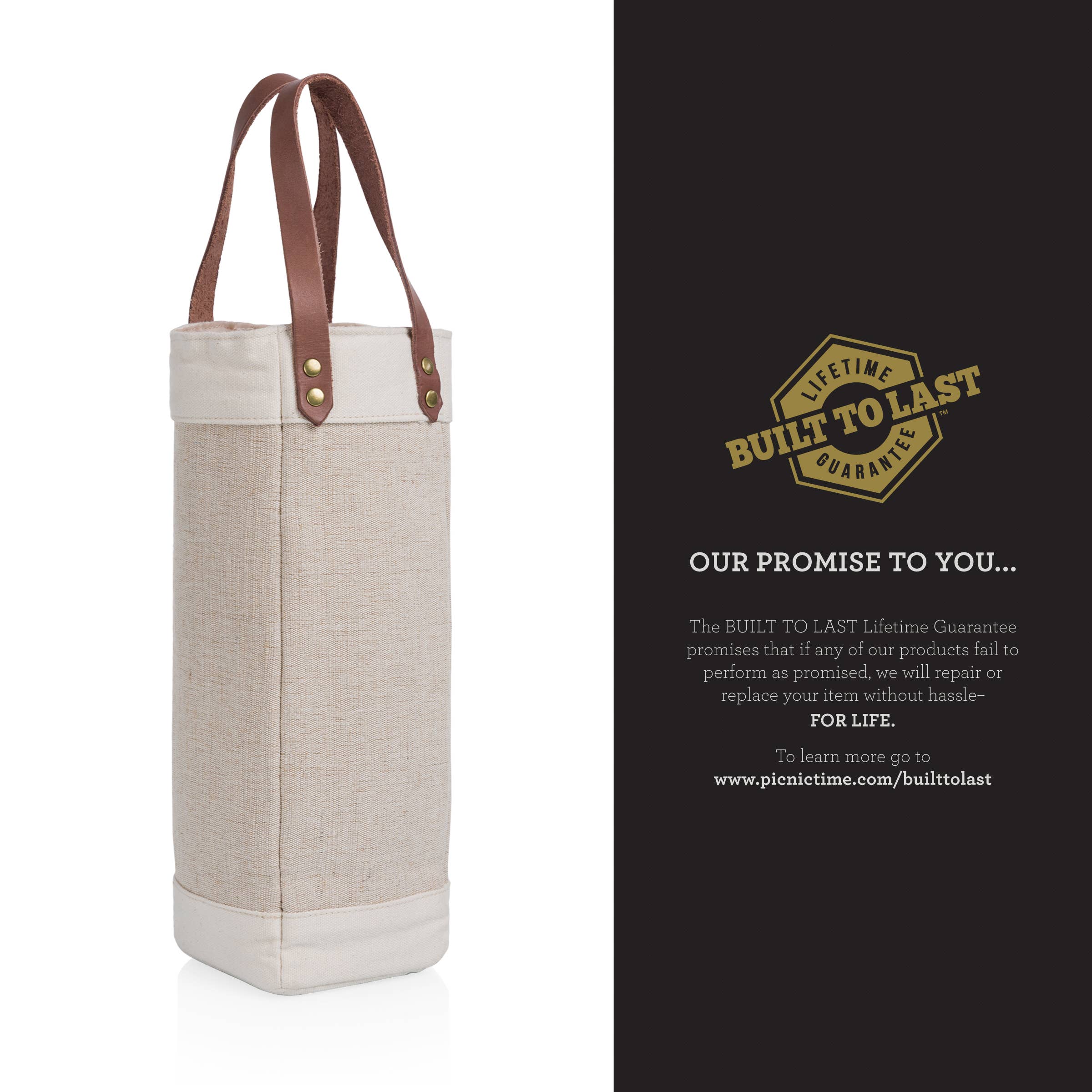 Picnic Time Family of Brands - Wholesale Wine Tote - Pinot Jute Single Bottle Insulated Wine Tote Bag5
