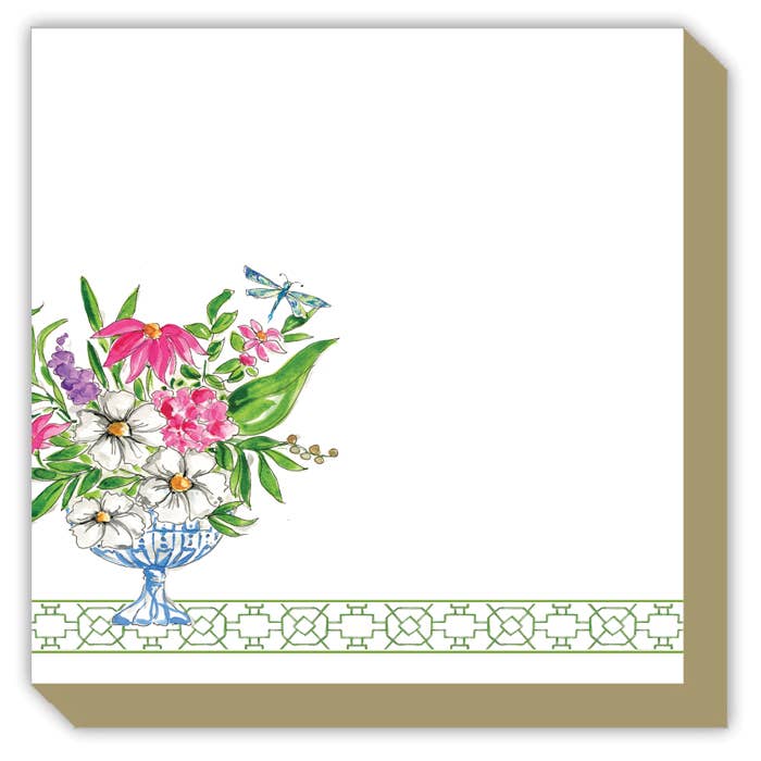 Handpainted Wonderland Floral Arrangement Green Luxe Pad for wholesale by RosanneBeck Collections