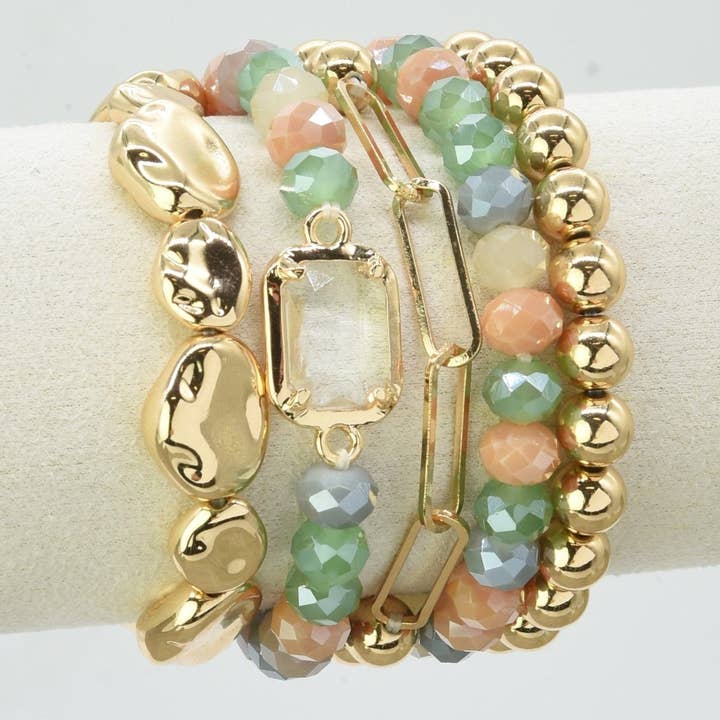 MiMi Wholesale - Wholesale Jewelry Set - CB2191 5 Piece Beaded Bracelet Set8