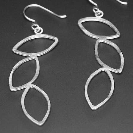 Triple Leaf Earrings for wholesale by little cat metals