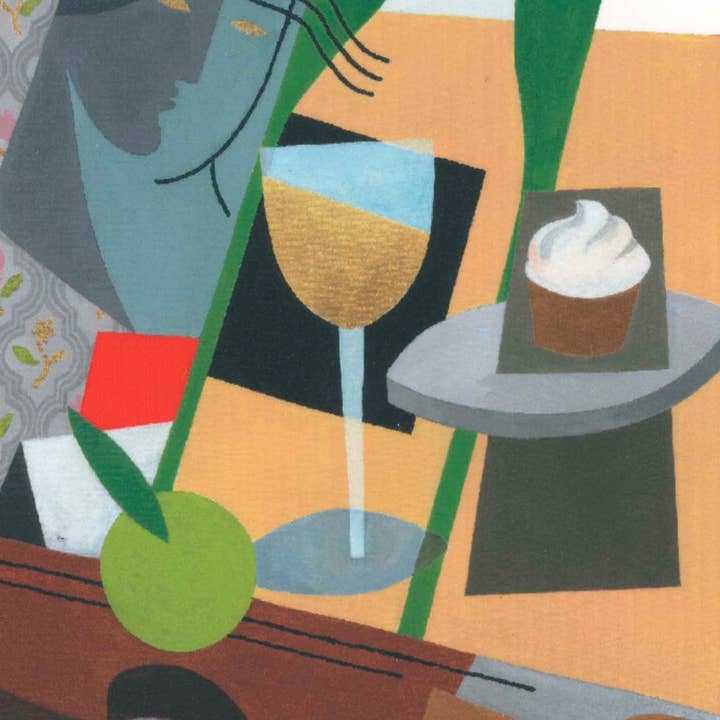 VMazzoni - Wholesale Stationery/Notecard Set - Cubist Violin for the music and wine lover.