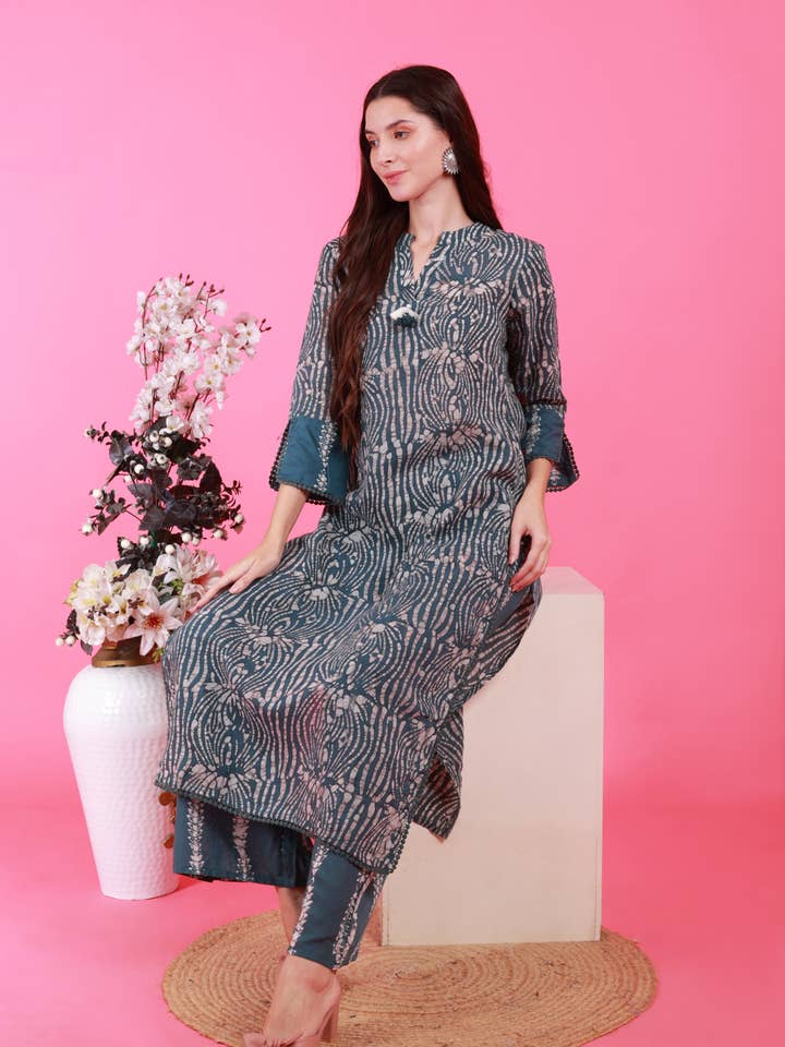 Handcrafted in Batik 2 Pc Suit Set for wholesale by SHADES OF YOU