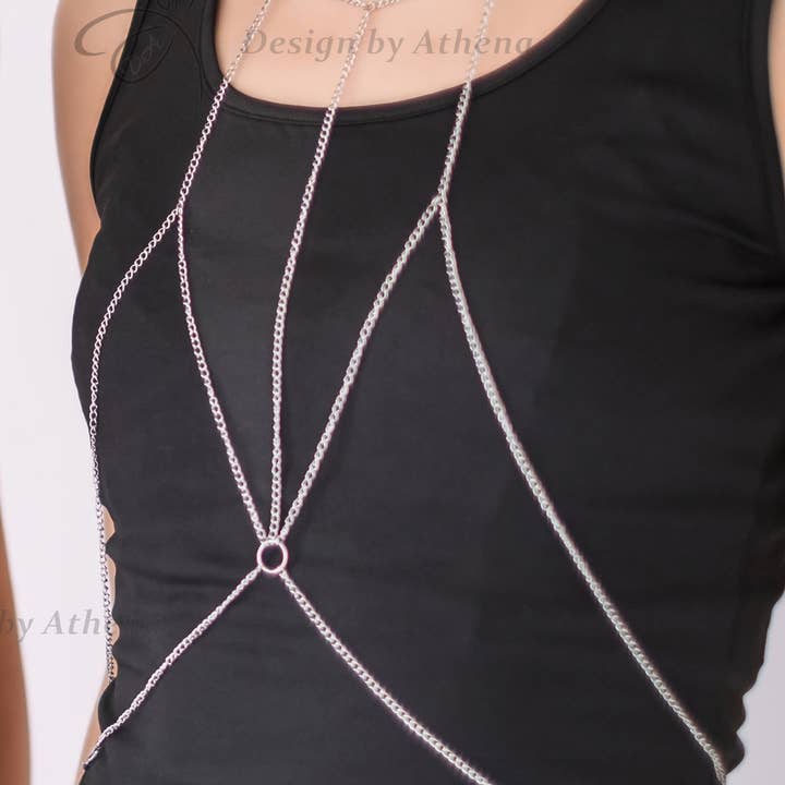 Design by Athena - Vendita all'ingrosso Parure di gioielli - Catena per corpo in acciaio inossidabile, bralette in metallo2