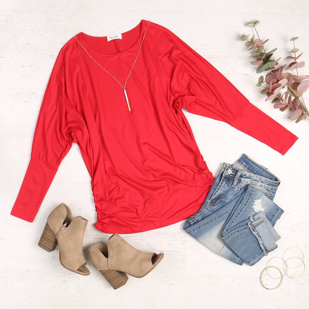 MYS Wholesale Inc - Vente Tunique – femme - Haut uni à manches longues Dolman avec détails en forme de tunnel51