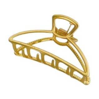Curved Style Matte Solid Gold Hair Claw for wholesale by Fleur de lys collections