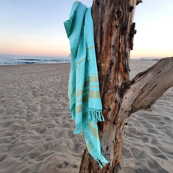 Karawan Authentic - Wholesale Beach Towel - GOTS ORGANIC COTTON HAMMAM TOWEL - GARDEN - TURKUAZ color3