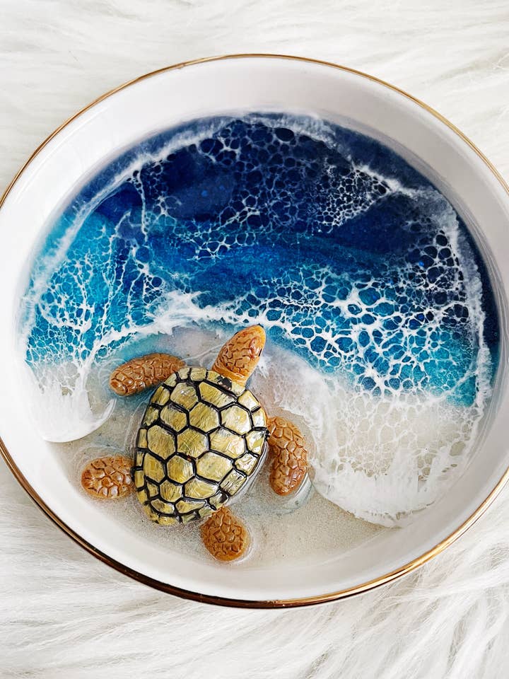Sea Turtle Ocean Beach Jewelry Dish for wholesale by Sam + Sea Artistry