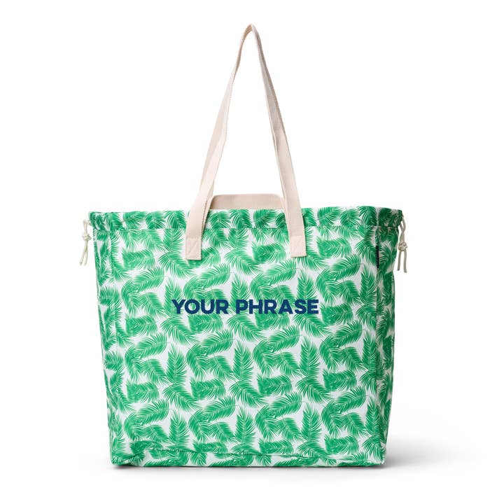 "Shelly" Palm Packable Shopping Bag (Personalizable) for wholesale by Boulevard