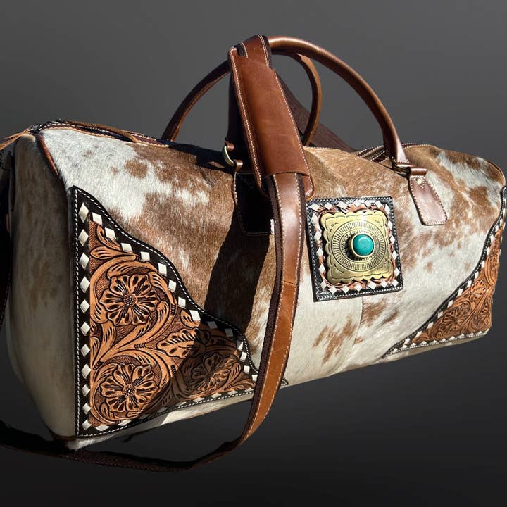Westrian International - Wholesale Weekender bag – women's - Western Cowhide Tooled Leather Duffle Travel Bag NO FRINGE1