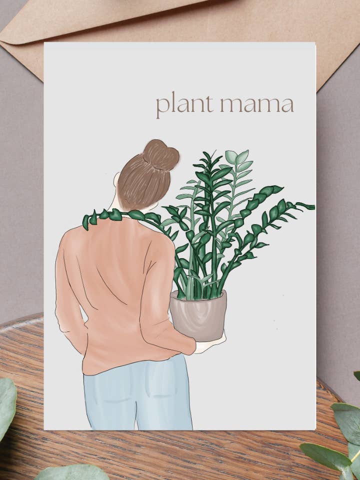 "plant mama" mother's day card | 4.25"x5.5" card for wholesale by Upstate Design Studio