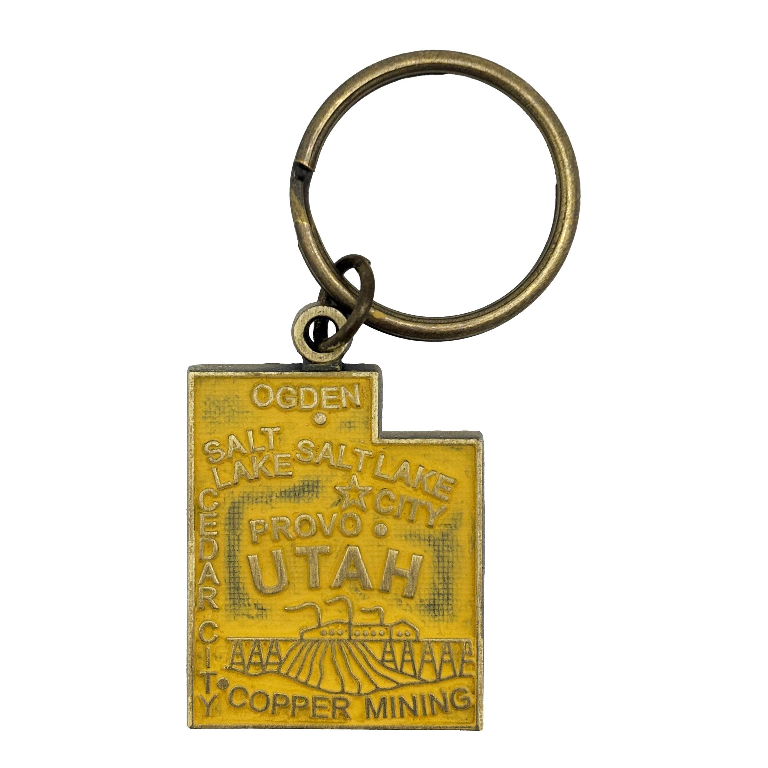 Gleeful Peacock - Wholesale Keychain - Unisex - Utah Vintage State Map Keychain3