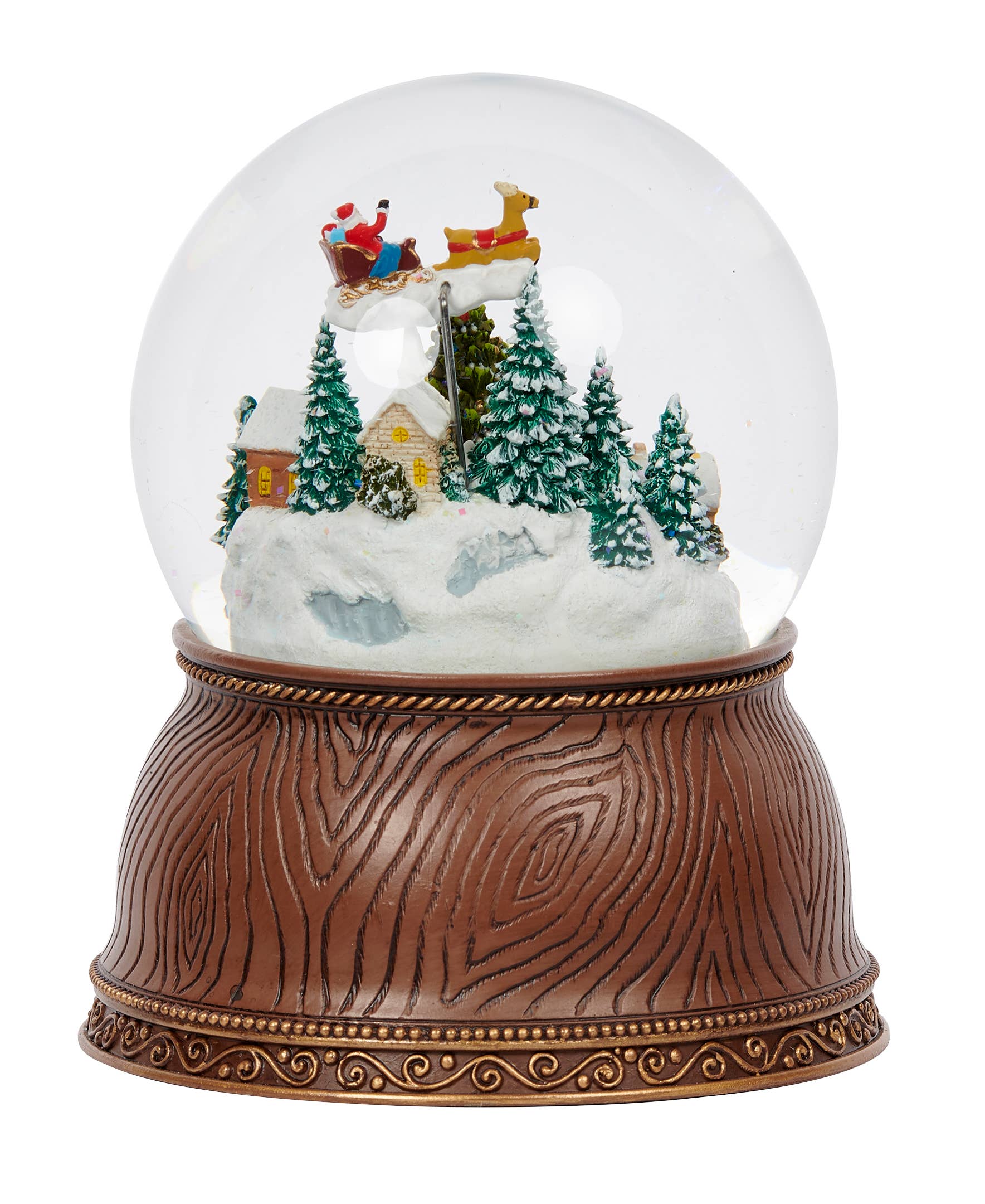 Roman - Wholesale Snow Globe - Musical Village Dome with Rotating Santa and Tree3