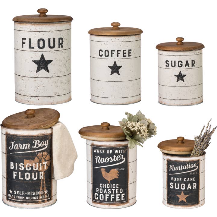 Farmhouse Canister Set for wholesale by Primitives by Kathy