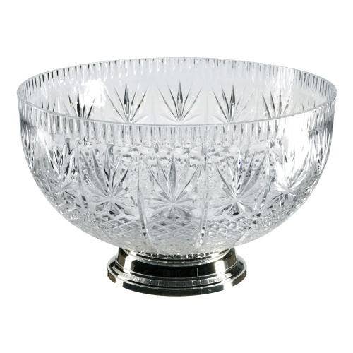 EcoQuality - Wholesale Serve Bowl - 12QT Punch Bowl with Chrome Base | Elegant Serving Bowl0