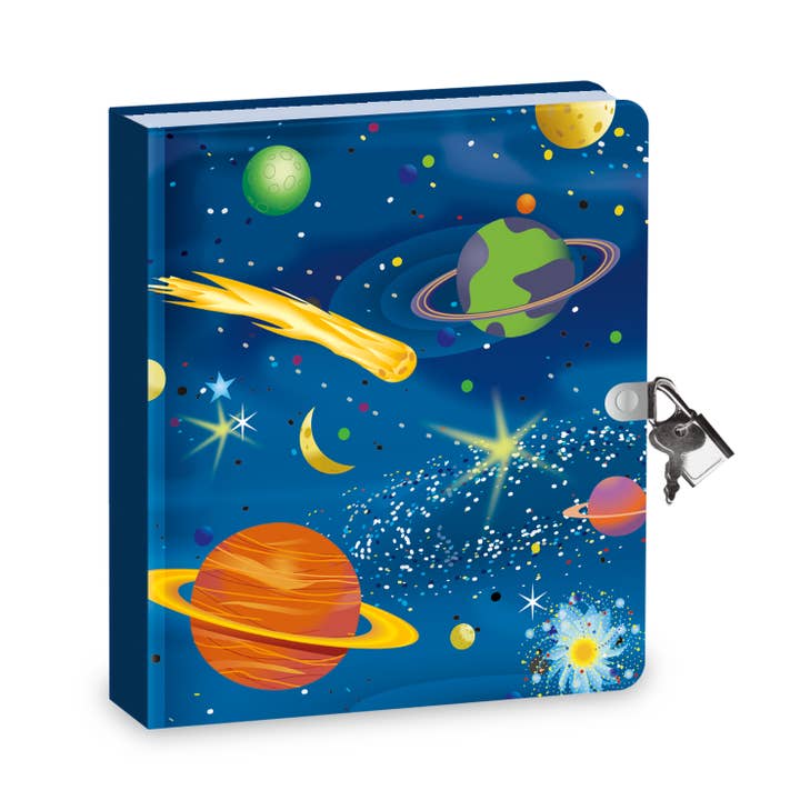 Peaceable Kingdom - Lock & Key Diary - Deep Space for wholesale by Just Imagine Toys