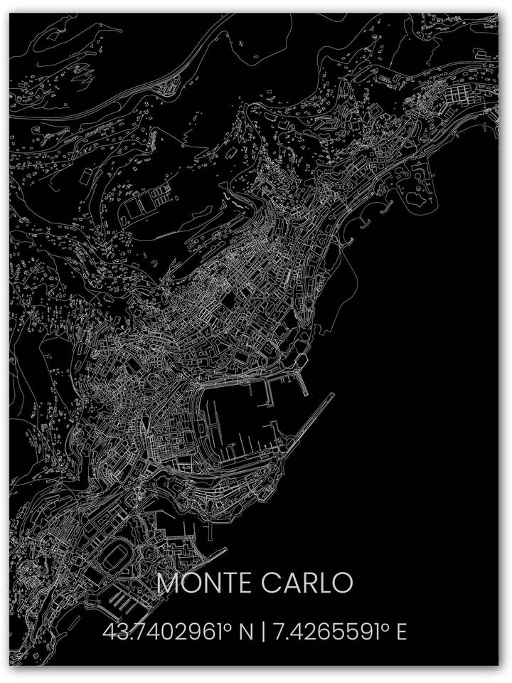 Metal citymap Monte Carlo for wholesale by Brandthout.