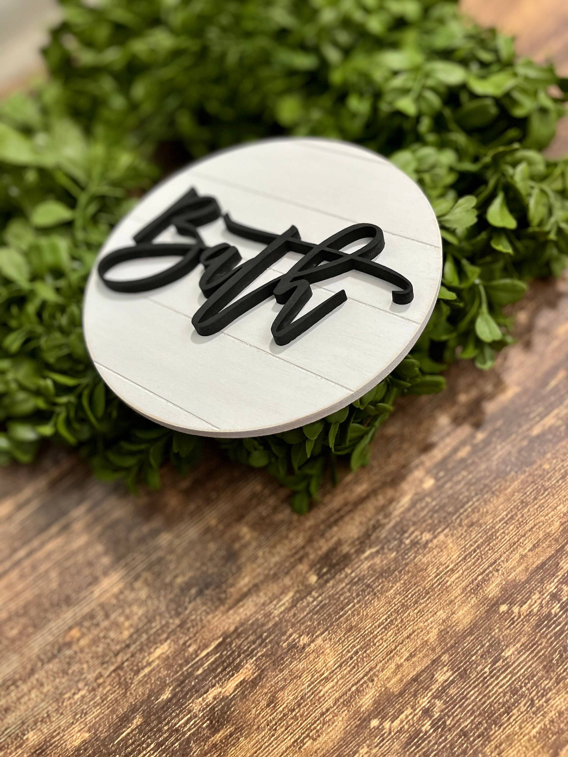 Decor On The Door - Wholesale Bathroom Sign - Mini 3D Wood Shiplap Bath Sign1