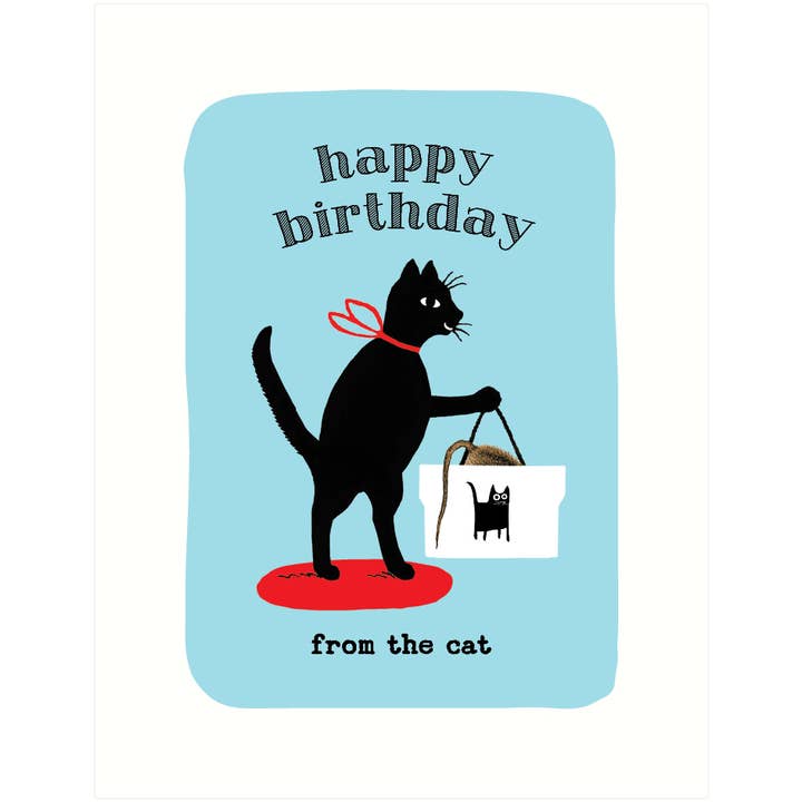 Lucca Paperworks - Vendita all'ingrosso Biglietti di auguri - Cat Gift | Biglietto di auguri di compleanno