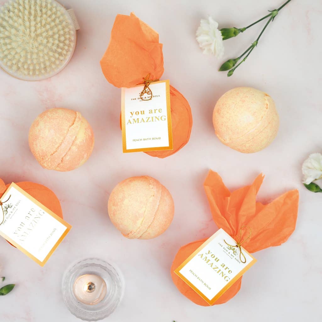 The Sun & My Soul Bath Bomb Soak Wellness Gifts - Wholesale Bath bomb/fizz - Amazing Uplifting Bath Bomb Gift⎜Peach Luxury Bath Bomb Soak5
