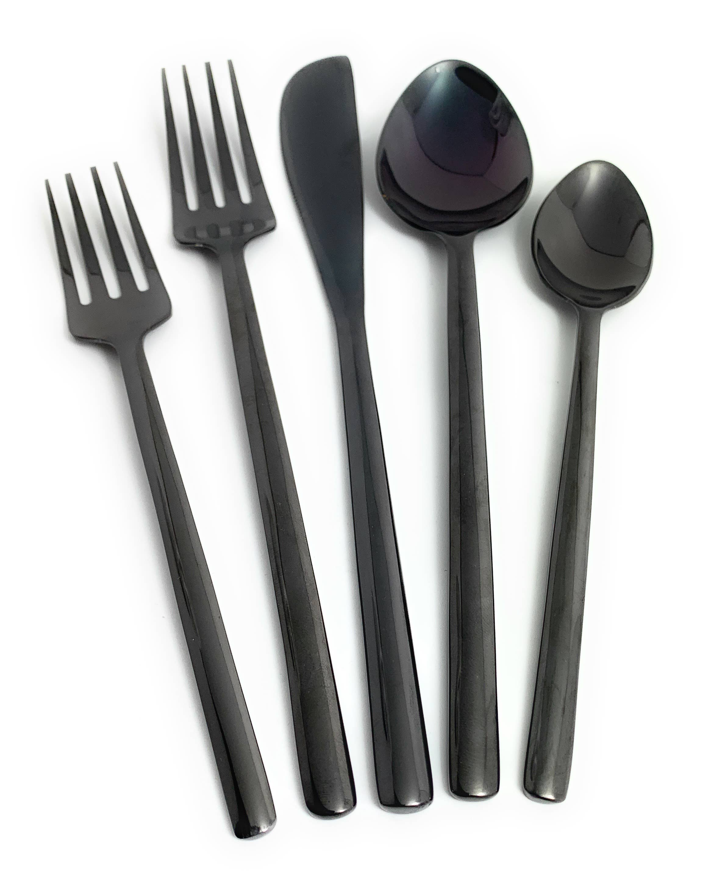 Vibhsa - Wholesale Flatware Set - Modern Stainless Steel Flatware set of 20 Pieces (Black)1