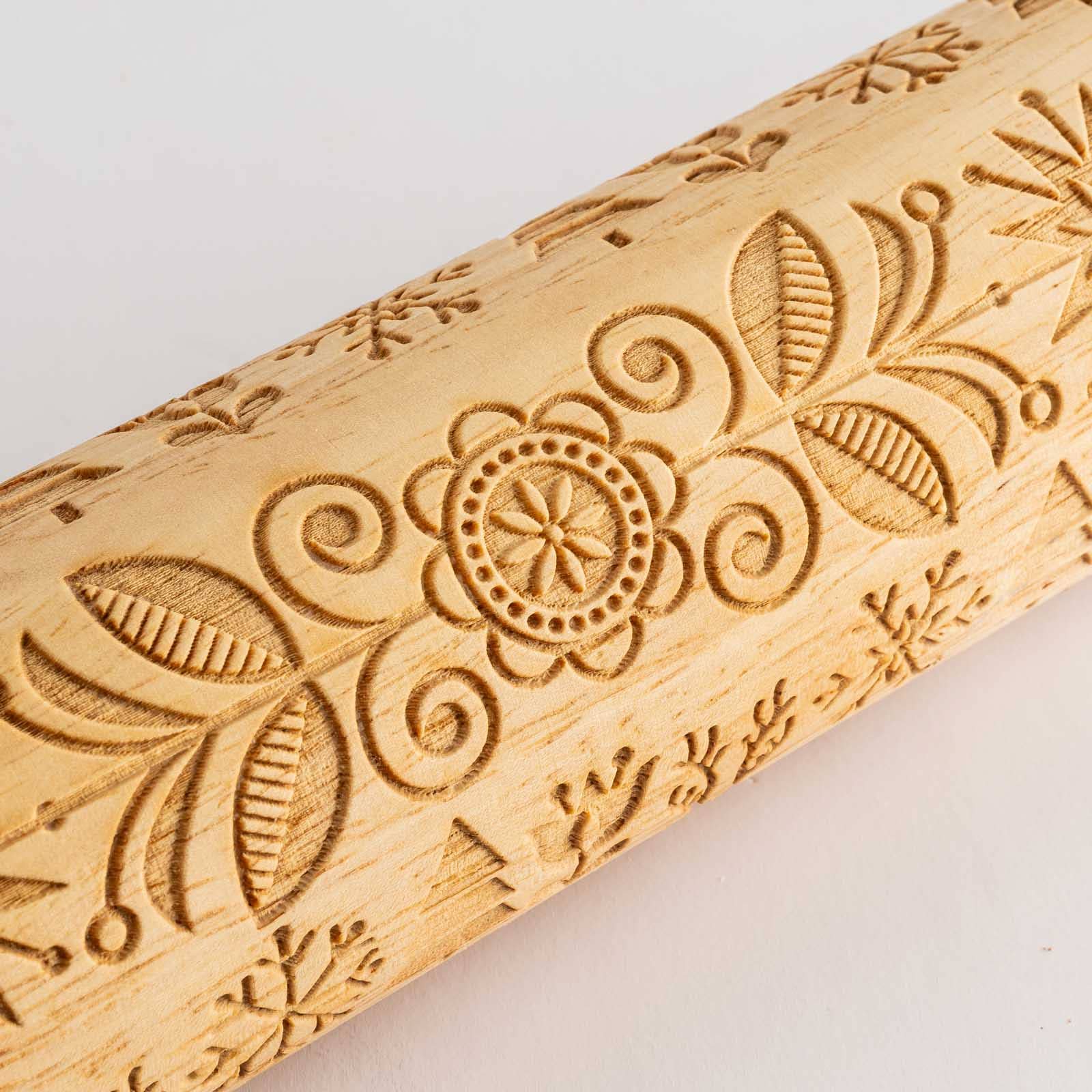 TableCraft Products Company - Wholesale Rolling Pin - 15.25" Embossed Rolling Pin, Winter Design2