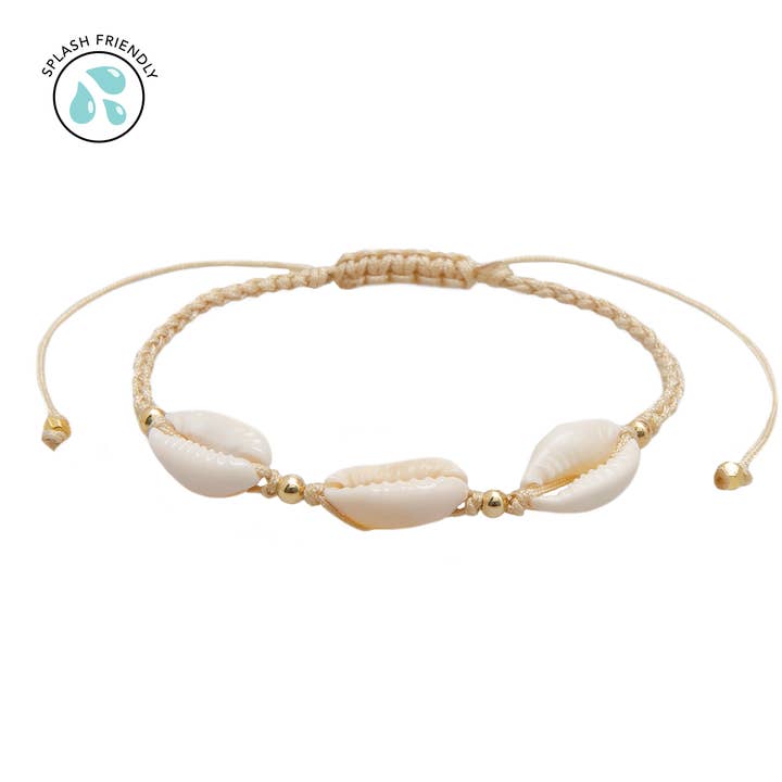 Driftwood Braided Shell Bracelet for wholesale by Lotus and Luna