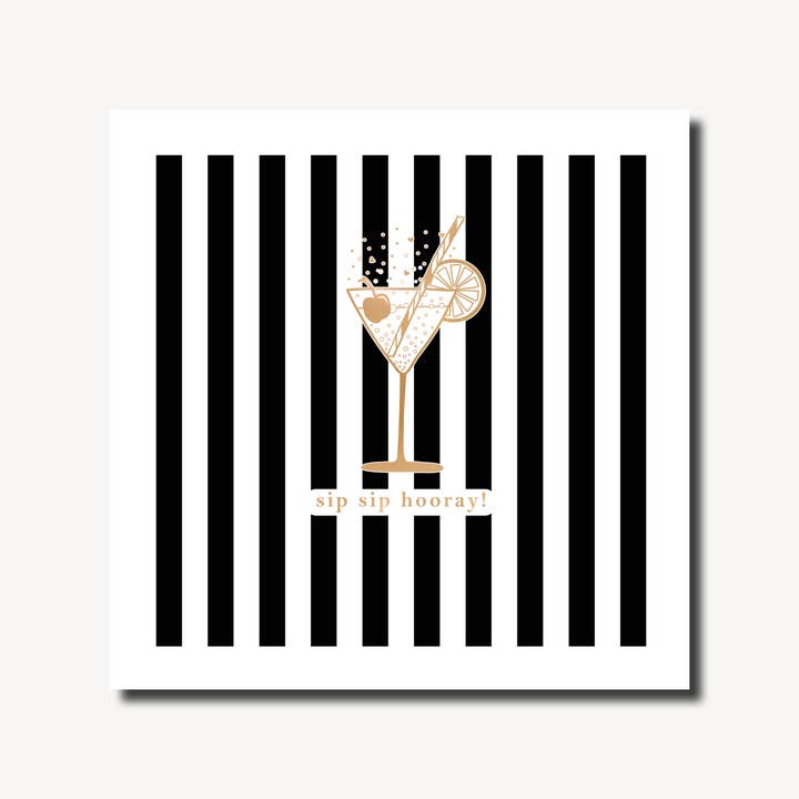 Hodgson Shimmer Hodgson Sip Birthday Card for wholesale by Marina B