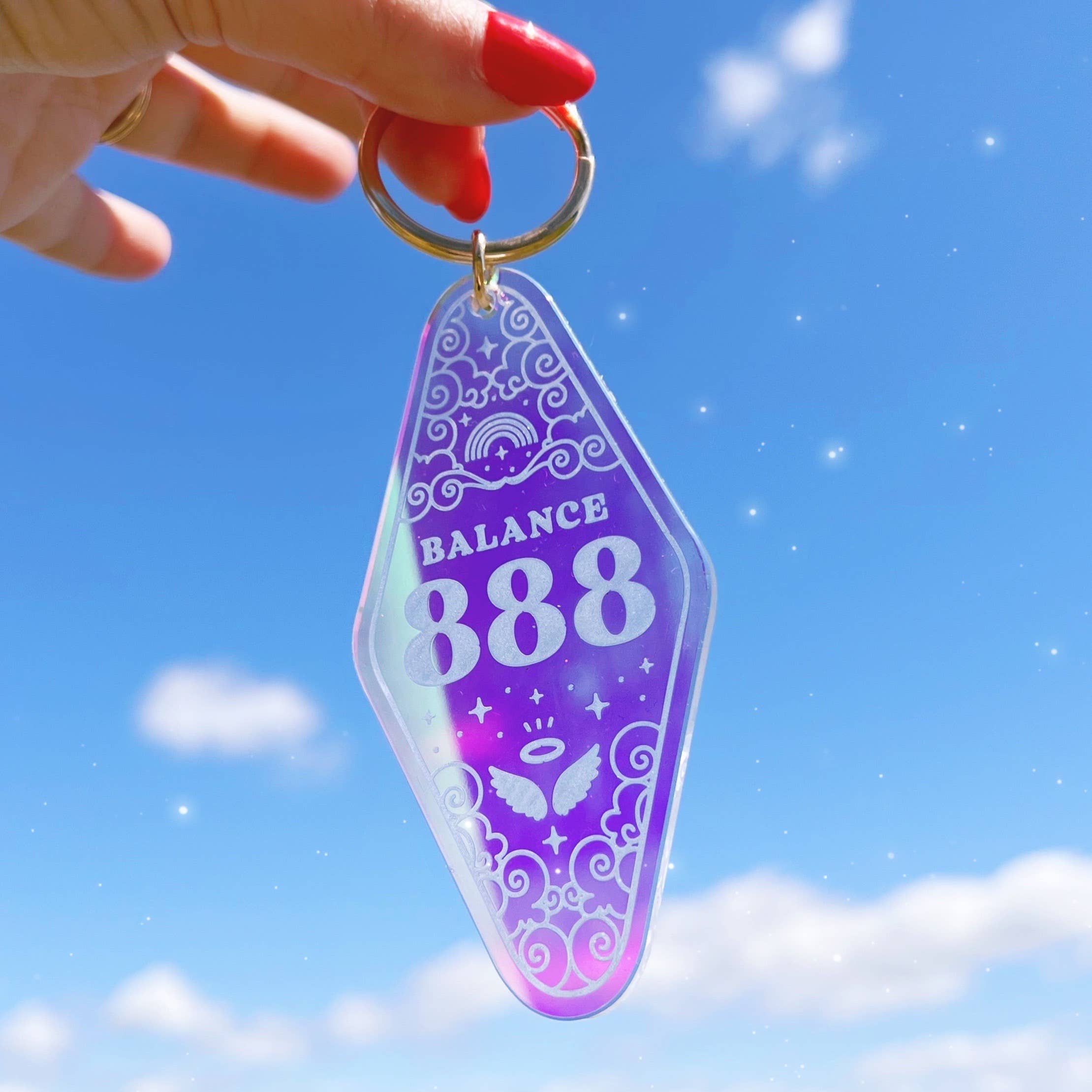 Wildflower + Co. - Wholesale Keychain - Women's - Angel Number Motel Keychain - Stocking Stuffer3