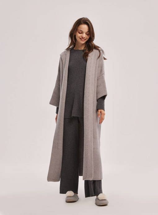 NAP – Cardigan - Mulher por atacado – Cardigã de ponto com capuz com palangre3