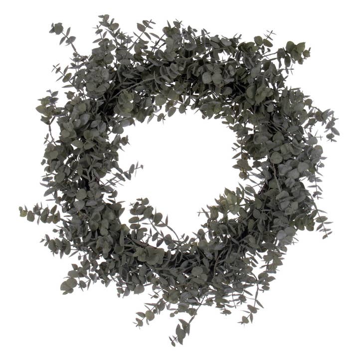 Vickerman 22" Artificial Green Gray Eucalyptus Wreath for wholesale by Vickerman