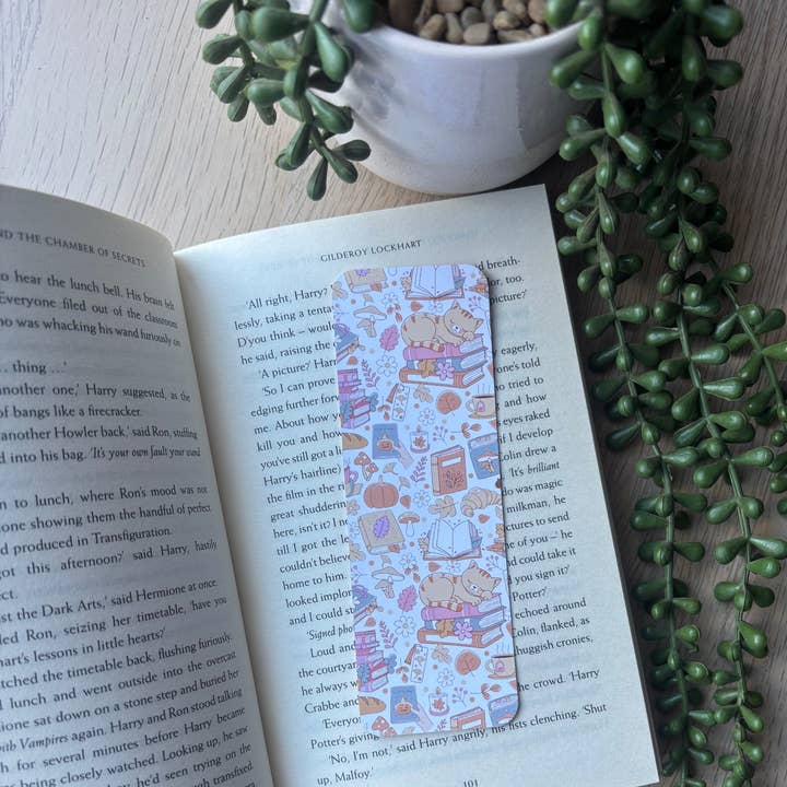 Autumn cat Traditional Bookmark for wholesale by Peachi Lane